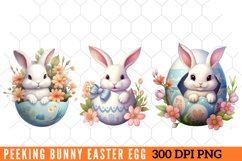 Peeking Bunny Easter Egg Clipart Product Image 1