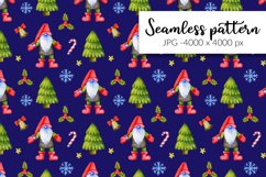 Watercolor pattern with Christmas gnomes Product Image 1