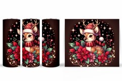 Christmas Deer Tumbler Design. Christmas Tumbler Sublimation Product Image 2