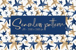 pattern with golden and blue stars Product Image 1