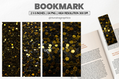 Black Gold Glitter Bookmark PNG, Bookmark Sublimation Product Image 1