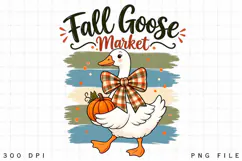 Fall Goose Market Cute Autumn Goose Pumpkin Sublimation Product Image 2