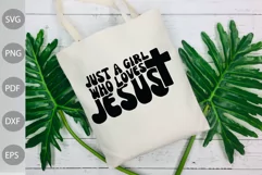 Just A Girl Who Loves Jesus With Cross SVG Design Product Image 3