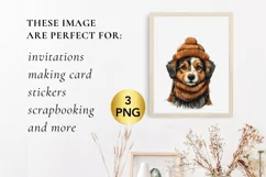 Cute Christmas Dog clipart, Dog Sublimation Product Image 2