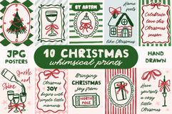 10 Whimsical Christmas Wall Art Bundle | Holiday Prints JPG Product Image 1