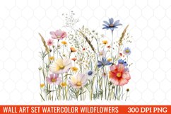 Watercolor Wildflowers Clipart Product Image 1