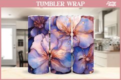Flower Tumbler Sublimation Wrap | Alcohol Ink Tumbler Wrap Product Image 3