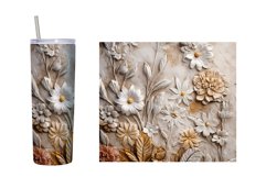 3D Flowers Tumbler Wrap. 3D Butterfly Plaster Tumbler Product Image 2