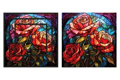 Rose Stained Glass Card. Stained Glass Rose Card Sublimation Product Image 2