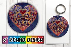Charming Heart Pattern SublimatioHeartfelt Patterns on Keych Product Image 1