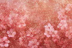 Pink glittery background with cherry blossoms Product Image 1