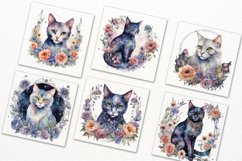 Watercolor Magical Cat, Celestial Black Cats Product Image 6