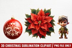 3D Christmas Sublimation Clipart Product Image 1