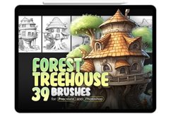 39 Procreate Forest Treehouse Stamp Brushes Product Image 1