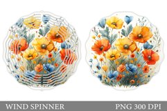 Flowers Wind Spinner Design. Wildflowers Wind Spinner Product Image 1