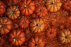 Glittery pumpkins arranged in a festive autumnal setting Product Image 1