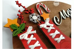 Merry and Bright Sign SVG | Christmas Door Hanger SVG file Product Image 6