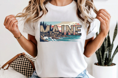 Maine State PNG, Vintage Coastal Lighthouse Sublimation Product Image 6