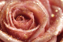 Pink rose covered in glitter &amp; petals Product Image 1