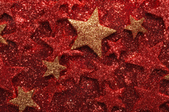 Red glittery background with gold stars Product Image 1