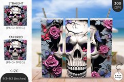 3D Scary Skull Tumbler Wrap | 3D Sublimation Wrap Design Product Image 1