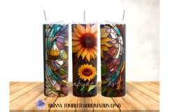 Stained Glass Sunflower20 OZ Tumbler Sublimation Design Product Image 6