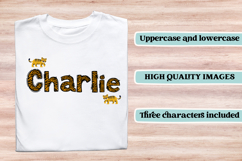 Zoo Animal Alphabet png clipart, animal print letters doodle Product Image 6