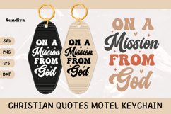 Christian Quote Motel Keychain SVG | On A Mission From God Product Image 1