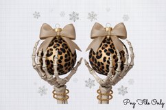 Glitter Leopard Christmas Sublimation Clipart PNG Product Image 1