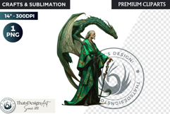 Fantasy Dragon wizard clipart, sorcerer, spellcaster, mage Product Image 1