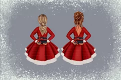 Christmas clipart, Black Santa girl clipart, Christmas PNG Product Image 9