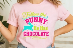 Follow The Bunny He Has Chocolate Svg, Easter Bunny Svg. Product Image 6