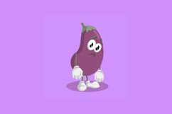 Eggplant Logo mascot sad pose Product Image 1