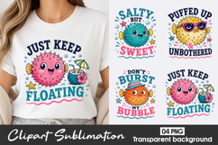 Cute Puffer Fish Clipart Sublimation PNG Product Image 1