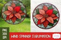 Stained glass Poinsettia wind spinner Christmas PNG Bundle Product Image 7