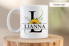 Sunflower Split Monogram PNG - 26 Letter Floral Alphabet Product Image 4