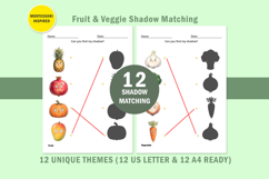 PreSchool 12 Fruit Vegetable Shadow Matching Activity Pages Product Image 6