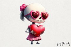 Valentines day skeletons Clipart PNG Product Image 1