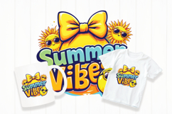 Summer vibes with yellow ribbon sublimation Product Image 1