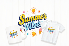 Summer vibes typography png Product Image 1