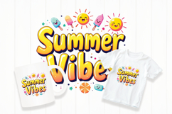 Summer vibes typography png Product Image 1
