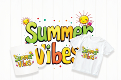 Summer vibes typography png Product Image 1