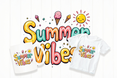 Summer vibes typography png Product Image 1