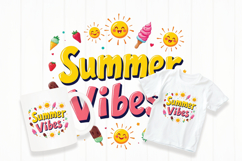 Summer vibes typography png Product Image 1