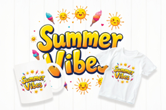 Summer vibes typography png Product Image 1