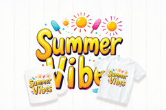 Summer vibes typography png Product Image 1