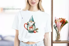 Watercolor Christmas gnome in tea mug, Gnome PNG Product Image 5