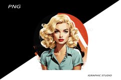 Retro Comic Style Pop Art Girls Clipart Png Product Image 1