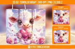 Highland Cow Tumbler Wrap Designs, Sublimation Wrap Product Image 1