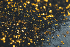 Gold glitter on a black background with a shiny surface Product Image 1
